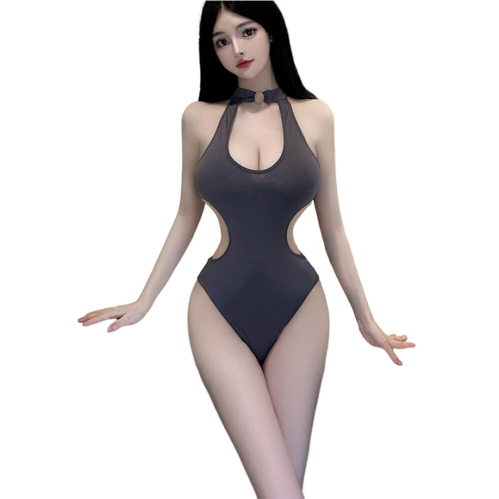 4840 sexy cosplay jumpsuit Japanese anime cute tight underwear grey